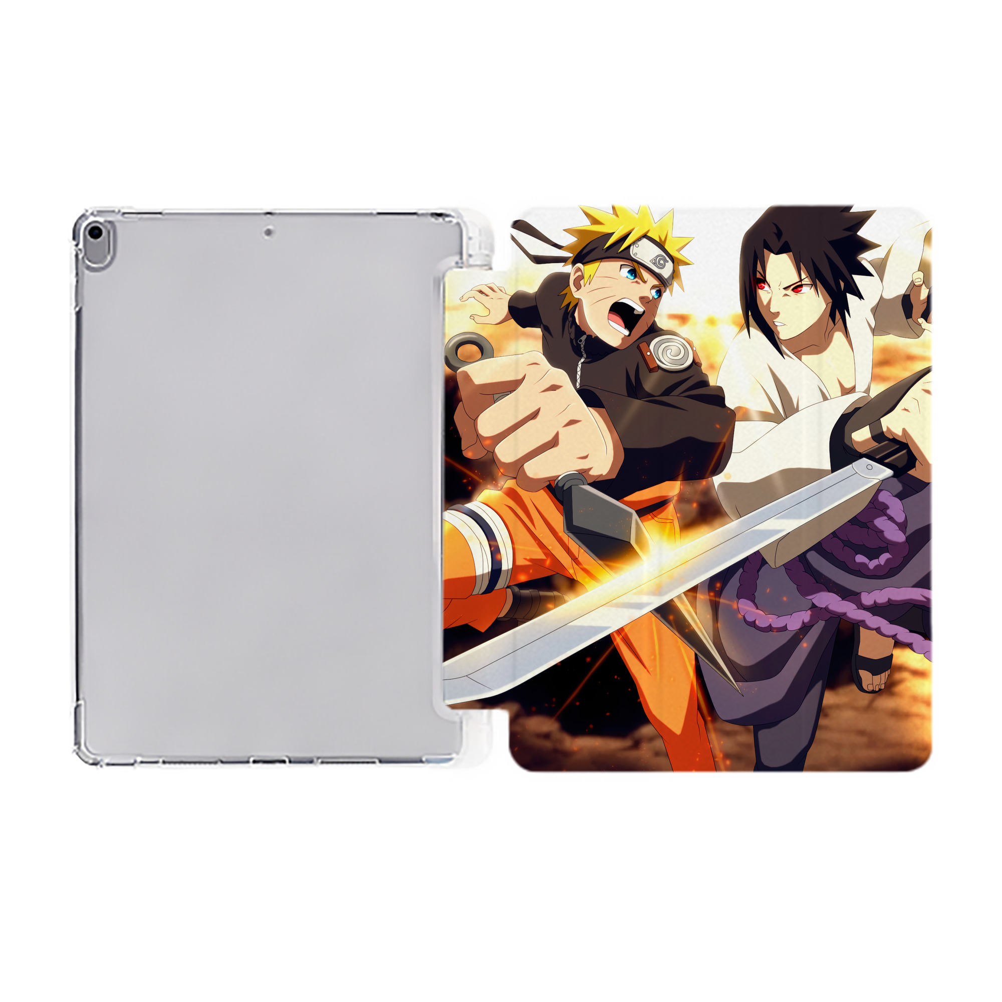（画像用） NARUTO -ナルト- NARUTO -ナルト- 疾風伝 IPad ケース ペン収納付き 三つ折りスタンド PUレザー×シリコン 対応機種9.5/10.5/10.9インチ